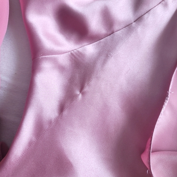 Pink Satin Gown with Chiffon Lining - Picture 11 of 12